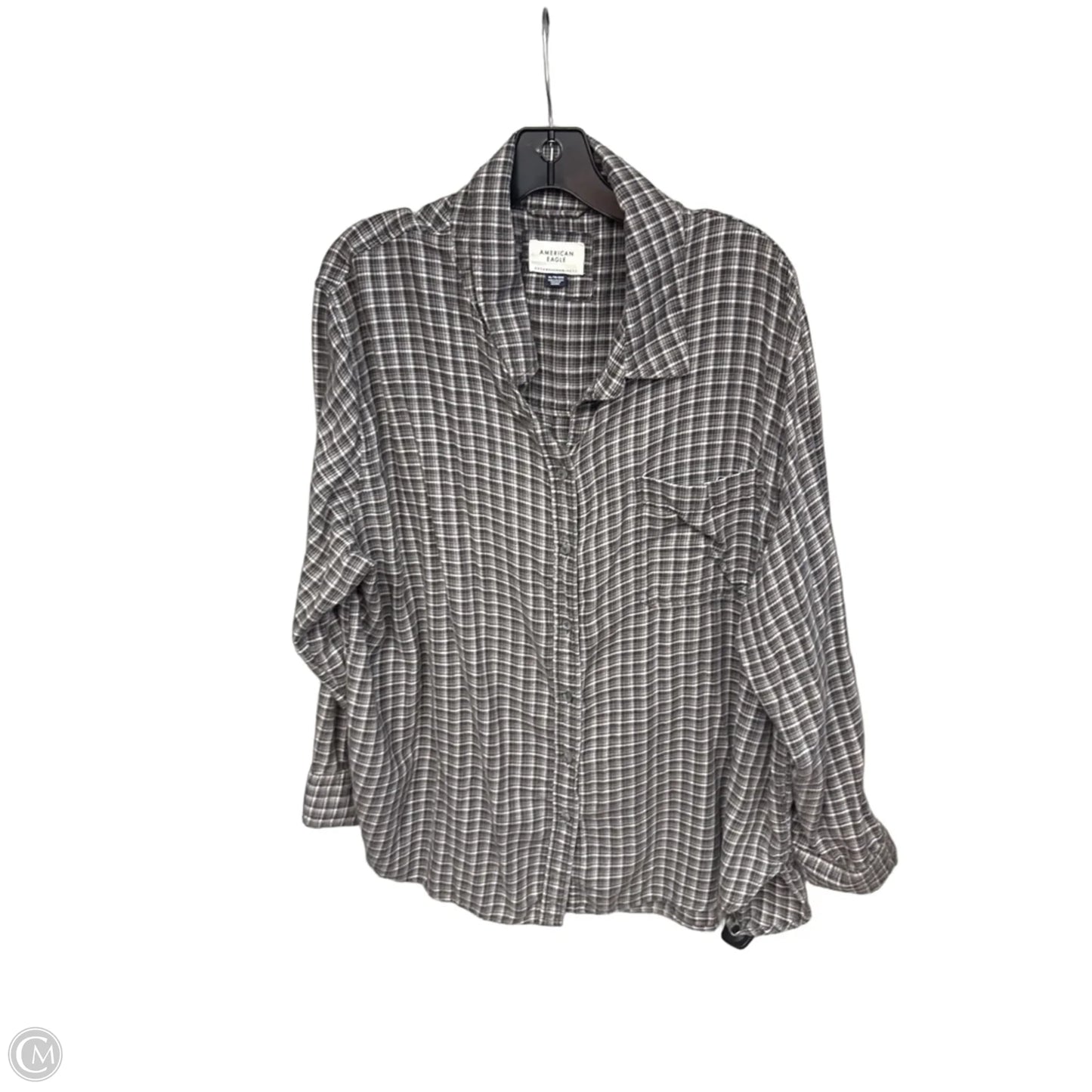 Top Long Sleeve By American Eagle In Grey, Size: Xl