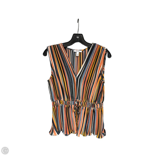 Top Sleeveless By Nine West In Orange & Yellow, Size: M