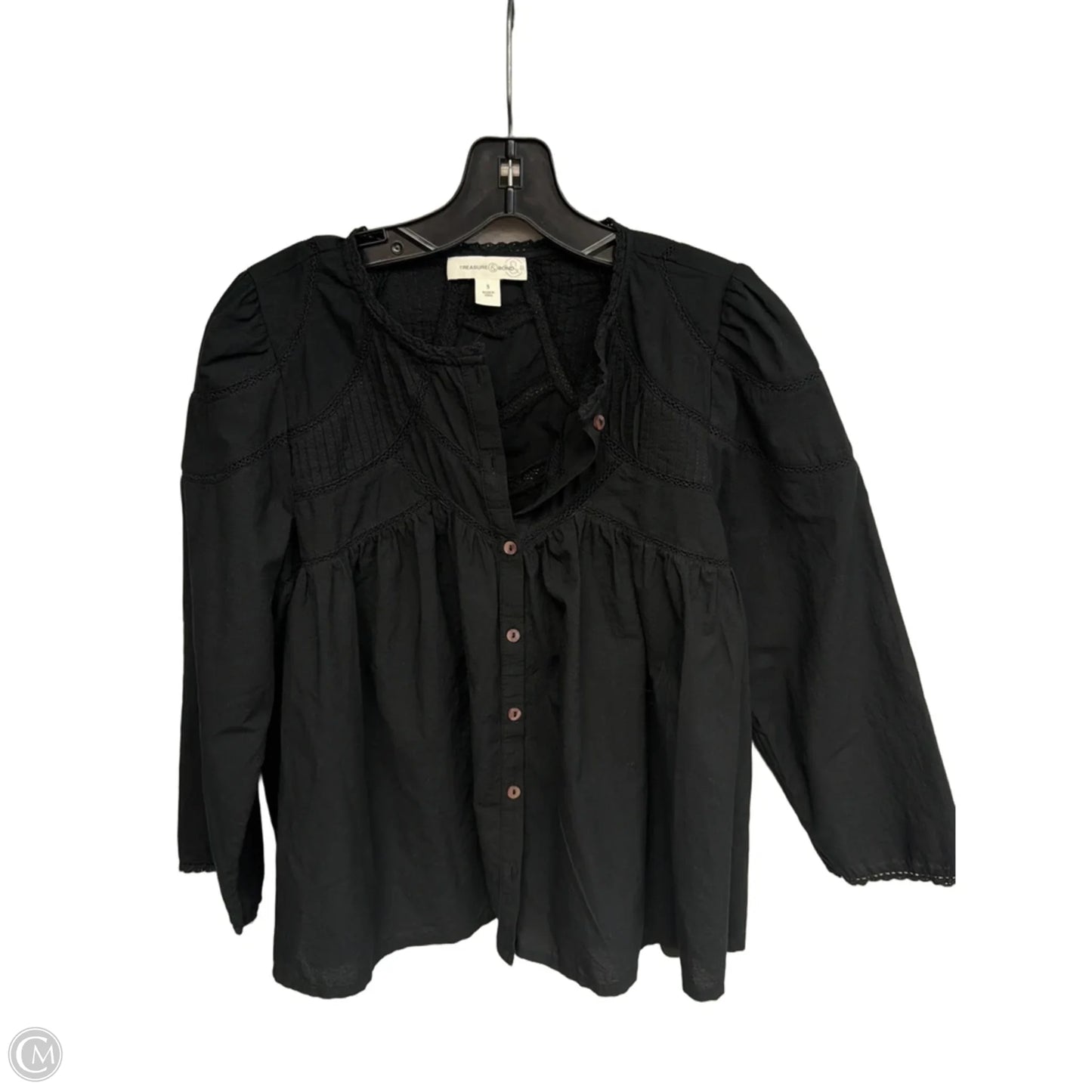 Top Long Sleeve By Treasure And Bond In Black, Size: S