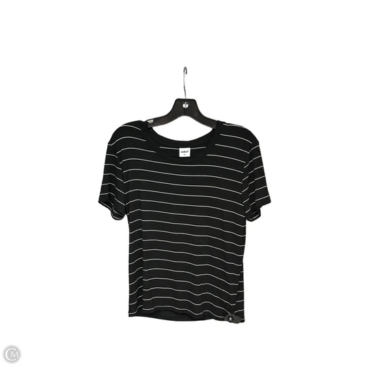 Top Short Sleeve Basic By Clothes Mentor In Black & White, Size: L