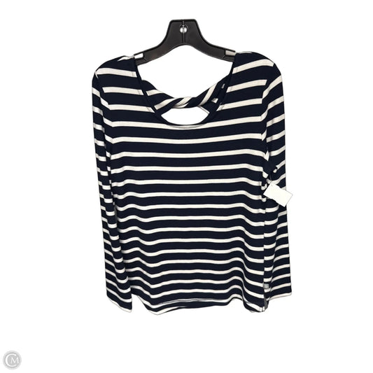 Sweater By Talbots In Blue & White, Size: M