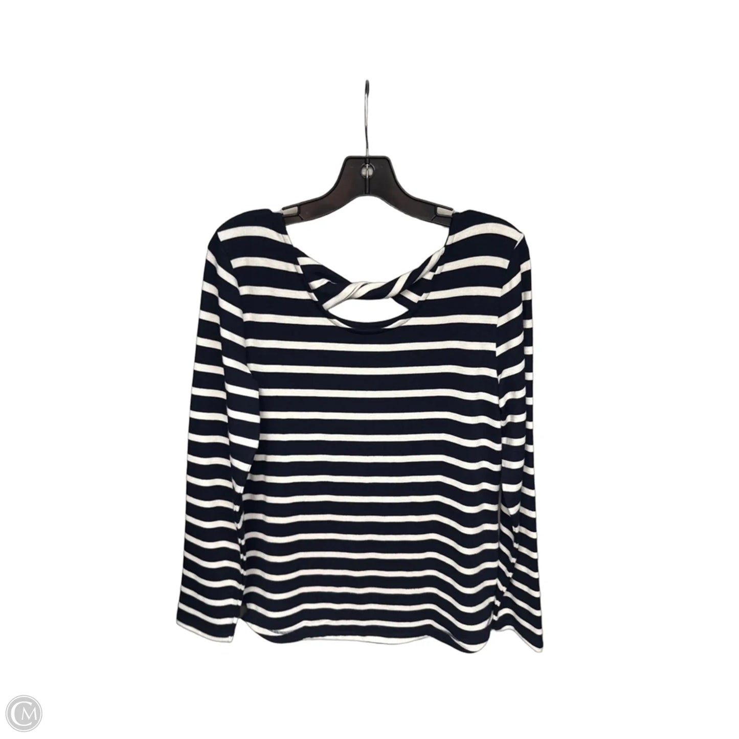 Sweater By Talbots In Blue & White, Size: M