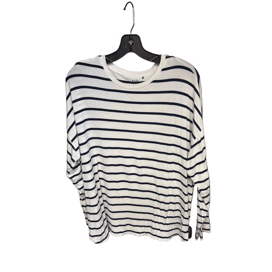 Top Long Sleeve By Gap In Blue & White, Size: Xl