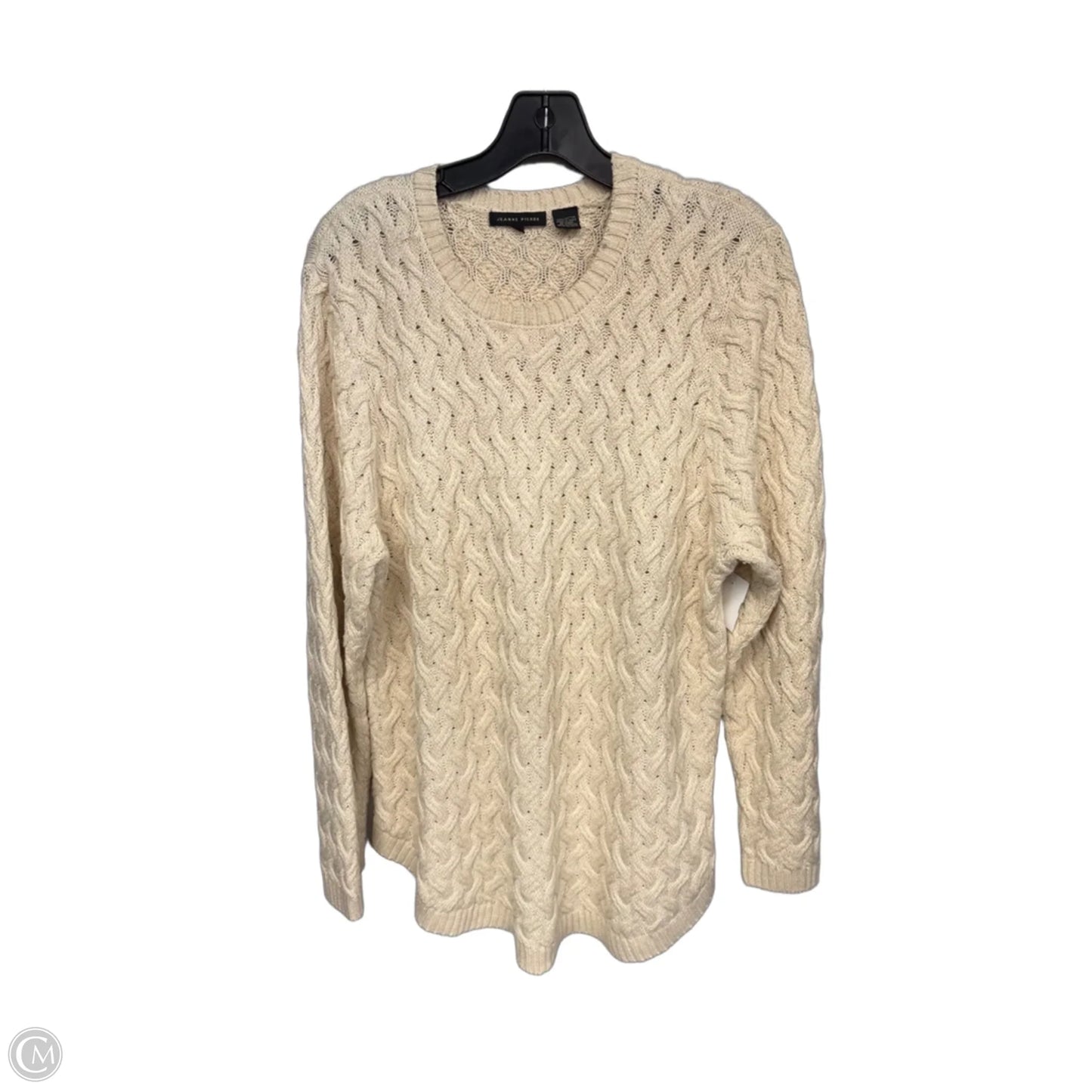 Sweater By Jeanne Pierre In Cream, Size: Xxl