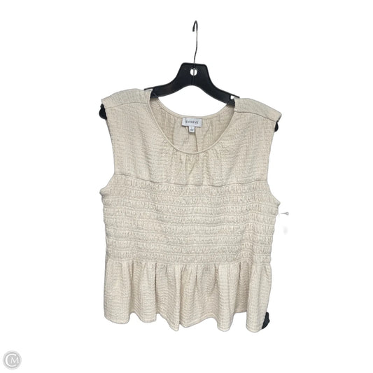 Top Sleeveless By Evereve In Cream, Size: L