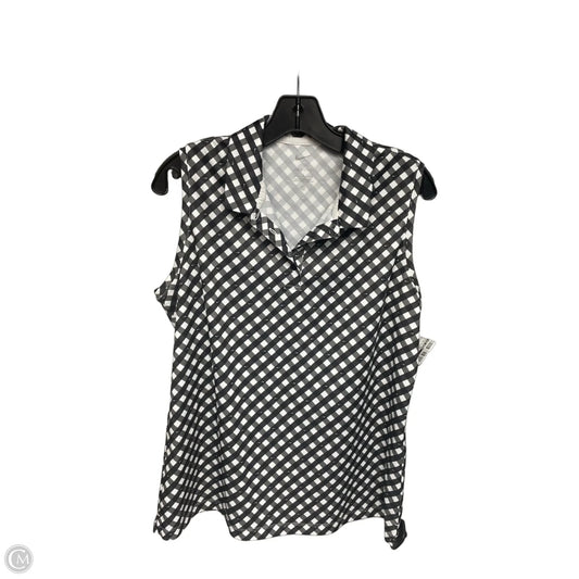 Athletic Tank Top By Nike Apparel In Black & White, Size: L