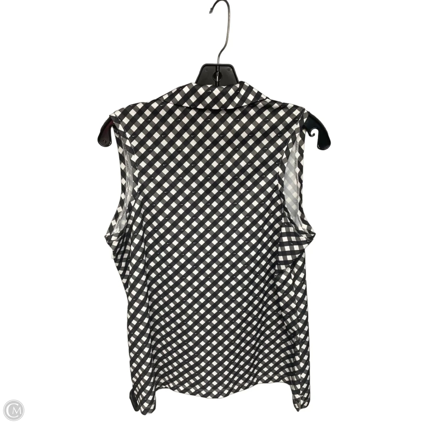 Athletic Tank Top By Nike Apparel In Black & White, Size: L