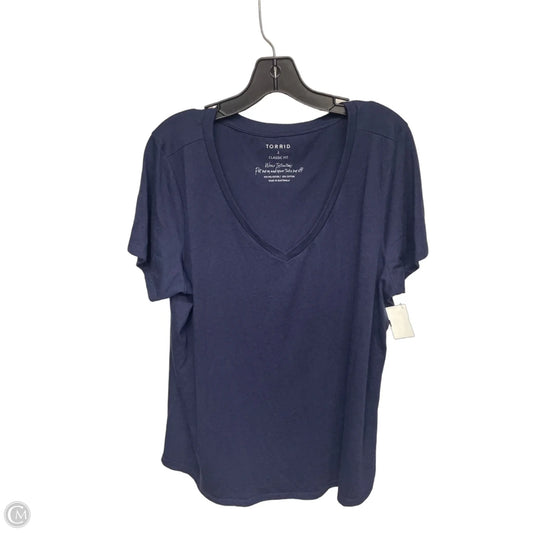 Top Short Sleeve Basic By Torrid In Navy, Size: 2