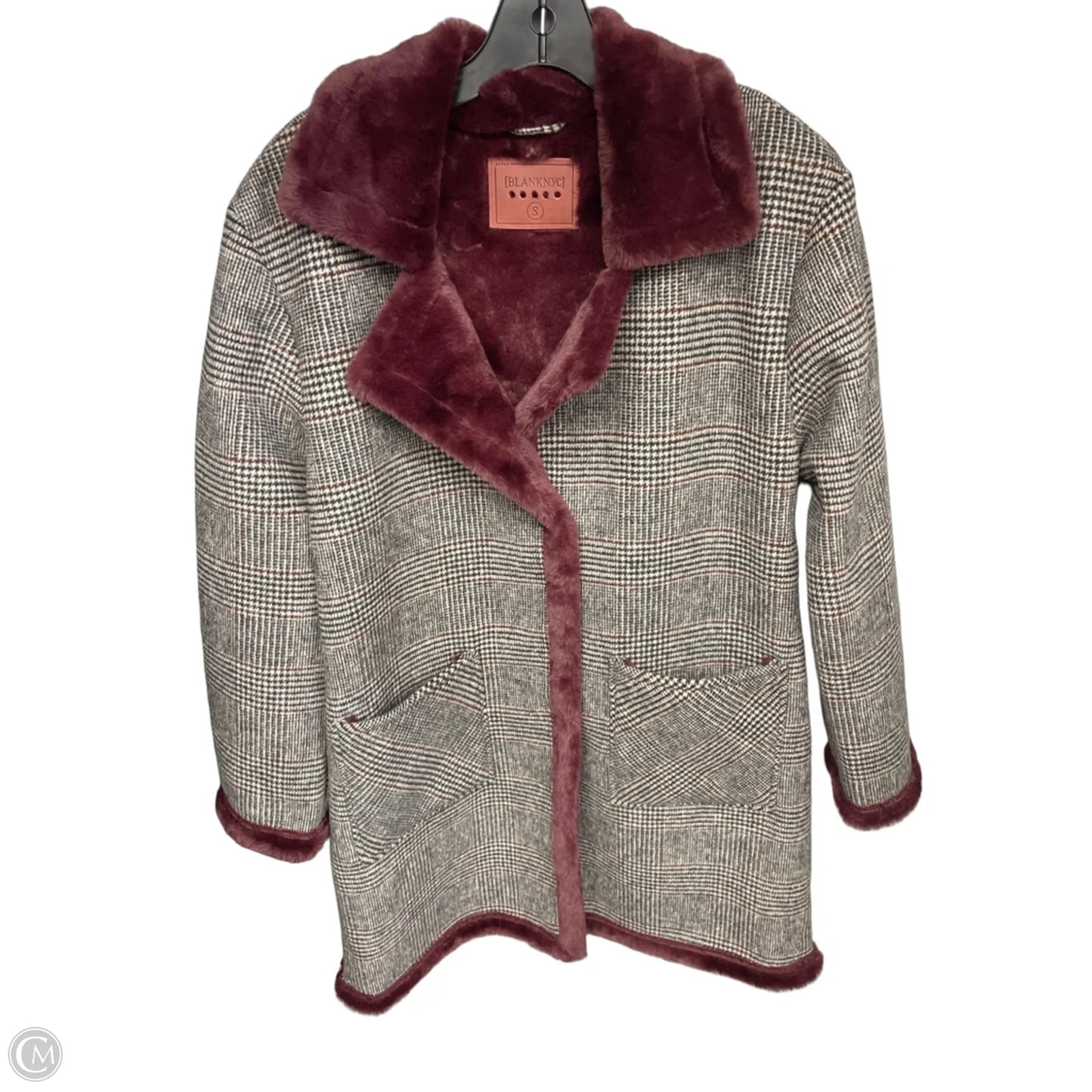 Coat Faux Fur & Sherpa By Blanknyc In Plaid Pattern, Size: S