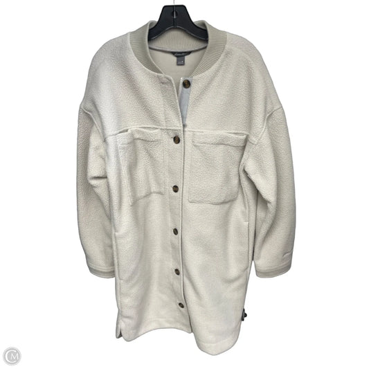 Jacket Faux Fur & Sherpa By Eddie Bauer In Cream, Size: M