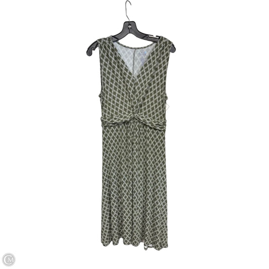 Dress Casual Midi By Croft And Barrow In Green & White, Size: M