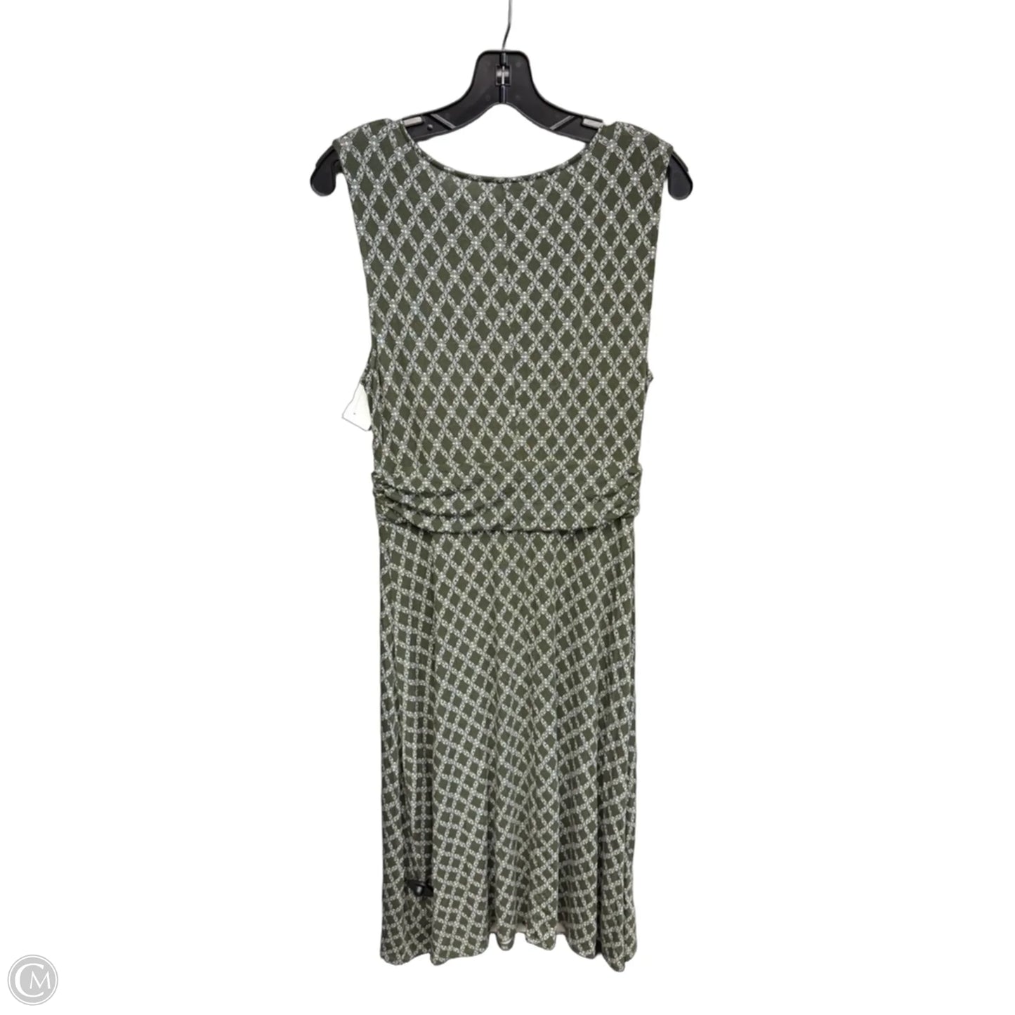 Dress Casual Midi By Croft And Barrow In Green & White, Size: M