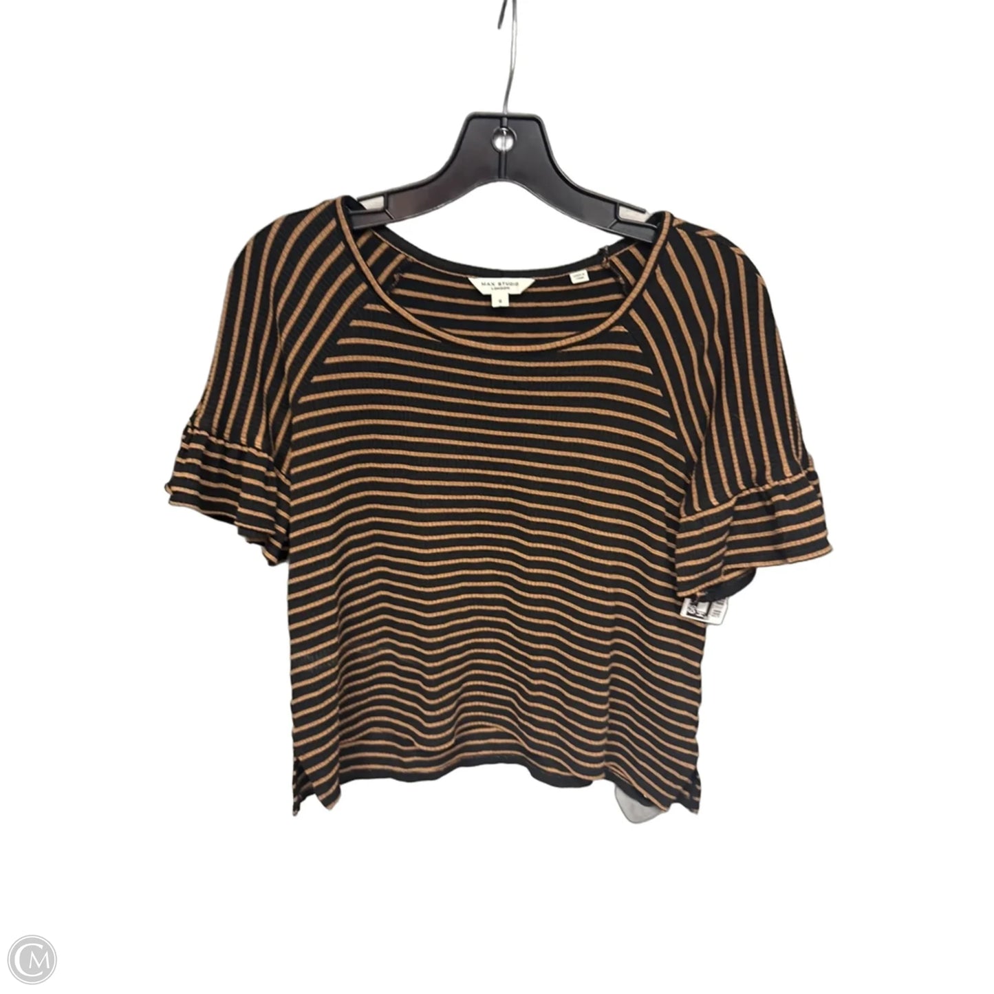 Top Short Sleeve By Max Studio In Black & Brown, Size: S