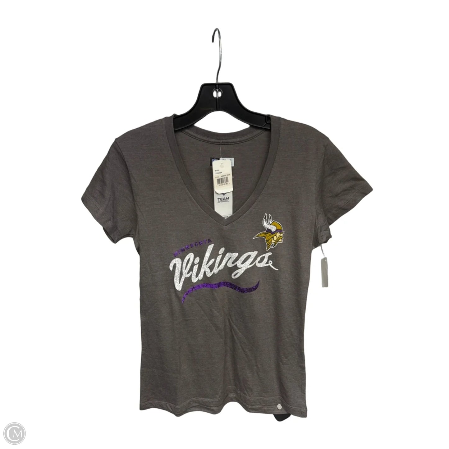 Athletic Top Short Sleeve By Nfl In Grey, Size: M