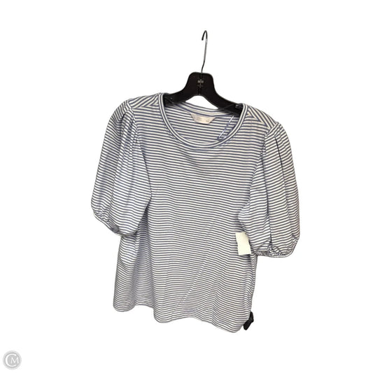 Top Short Sleeve By Lc Lauren Conrad In Blue & White, Size: L