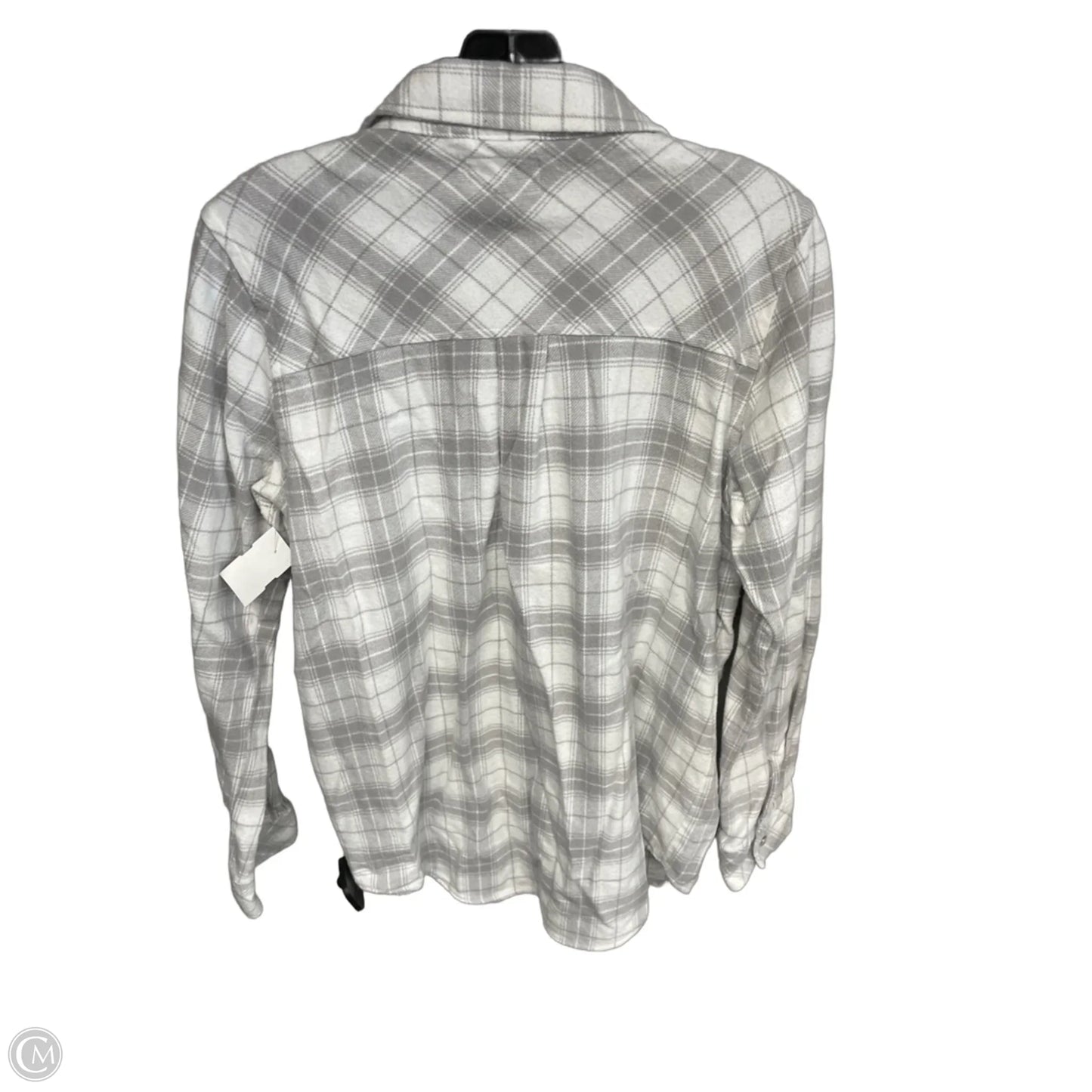 Top Long Sleeve By Thread And Supply In Grey & White, Size: M