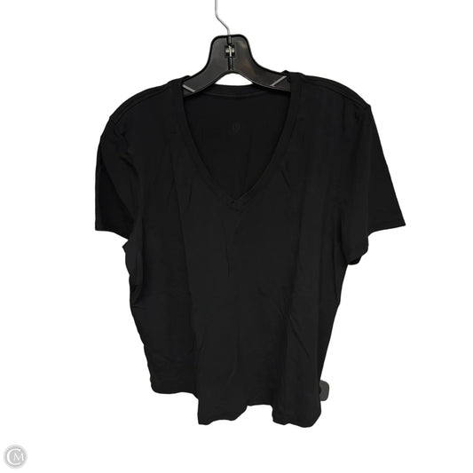 Athletic Top Short Sleeve By Lululemon In Black, Size: L