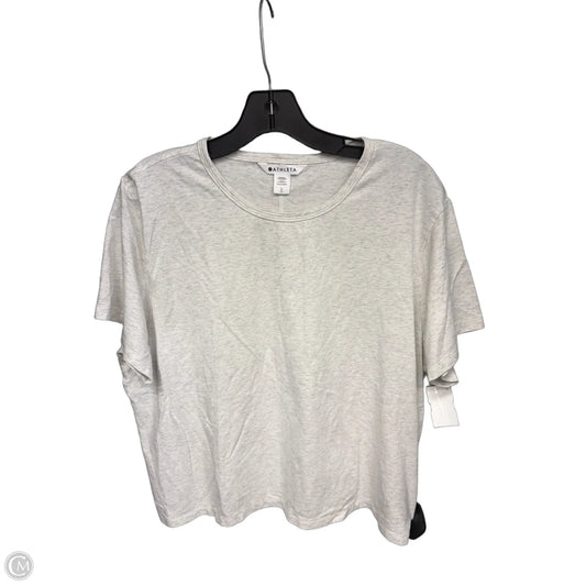 Athletic Top Short Sleeve By Athleta In Grey, Size: L