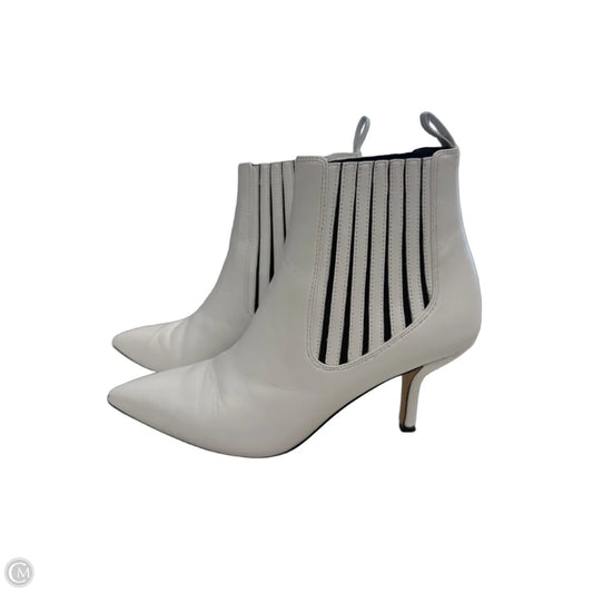 Boots Designer By Diane Von Furstenberg In White, Size: 8.5