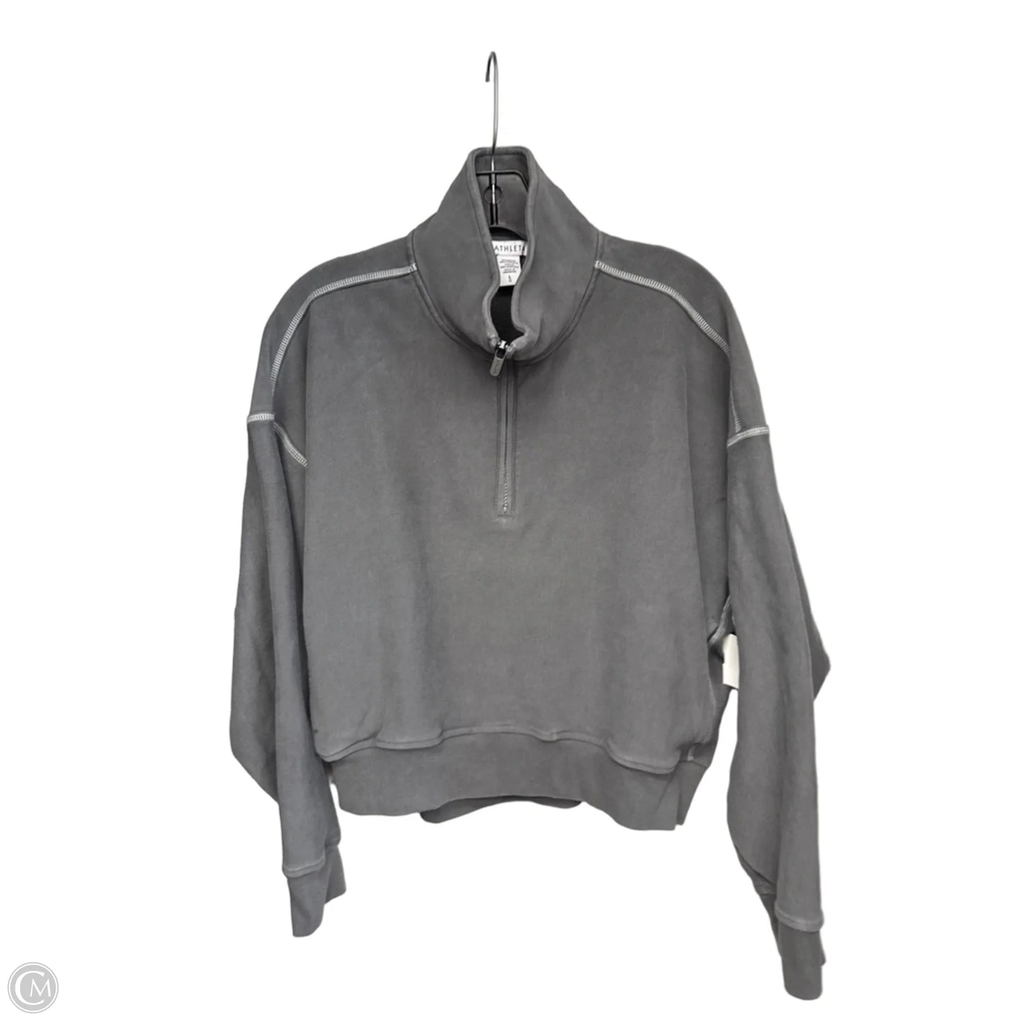 Athletic Sweatshirt Collar By Athleta In Grey, Size: L
