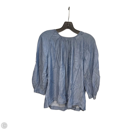 Top Long Sleeve By Madewell In Blue, Size: S