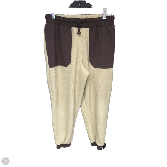 Athletic Pants By Outdoor Voices In Brown & Cream, Size: S