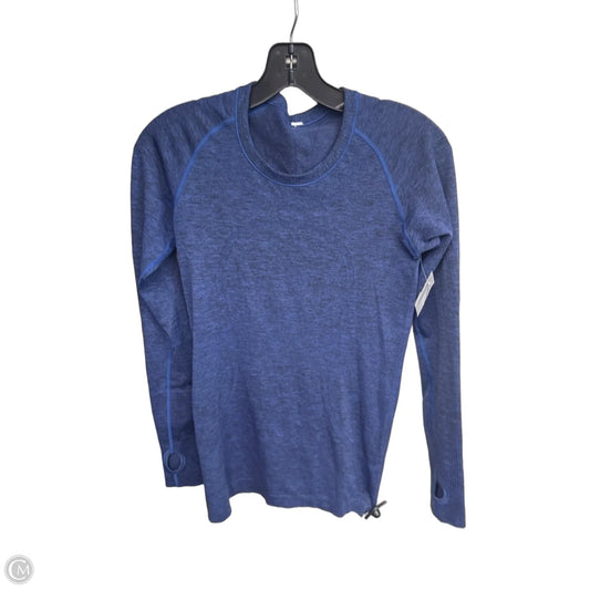 Athletic Top Long Sleeve Crewneck By Lululemon In Blue, Size: 4