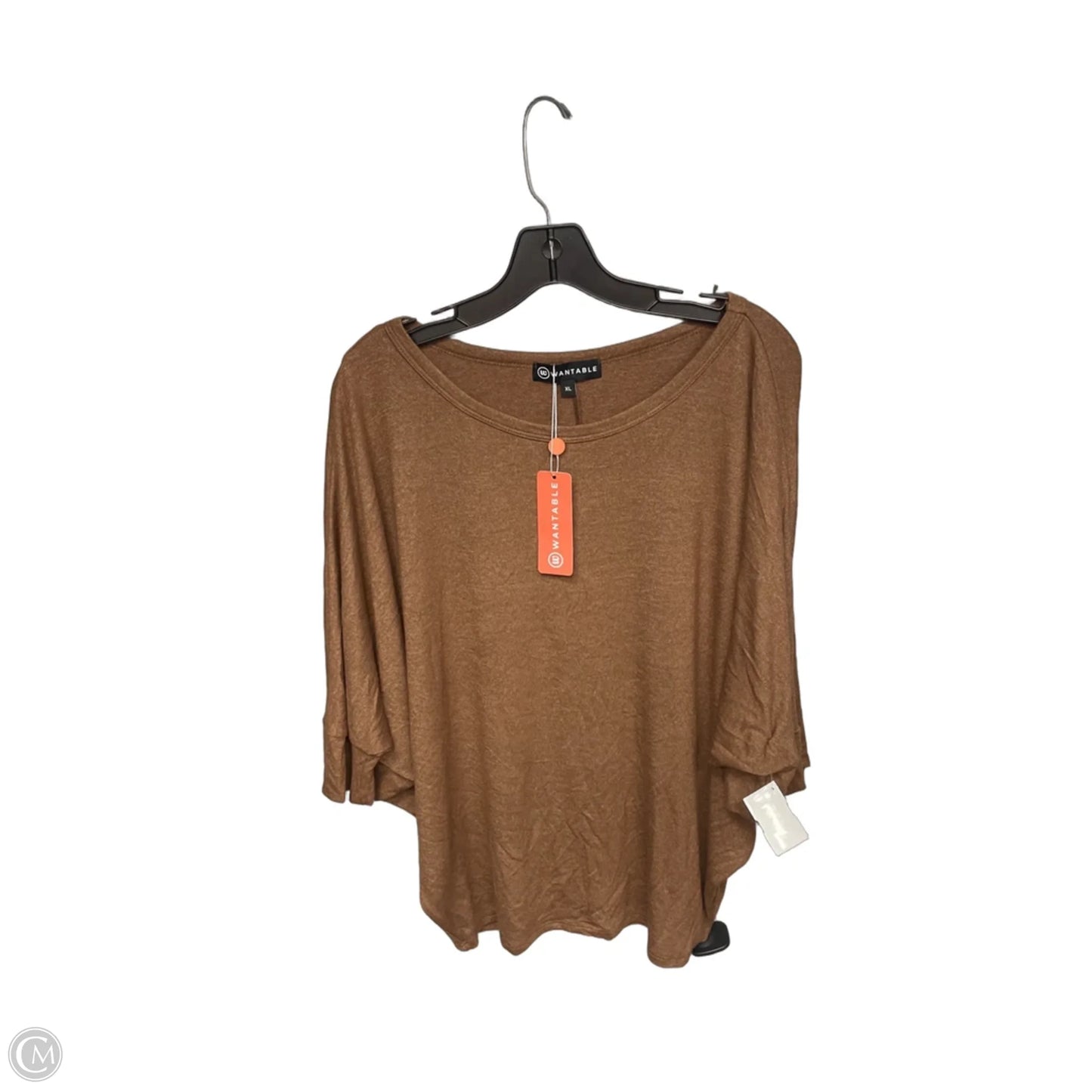 Top 3/4 Sleeve By Clothes Mentor In Brown, Size: Xl