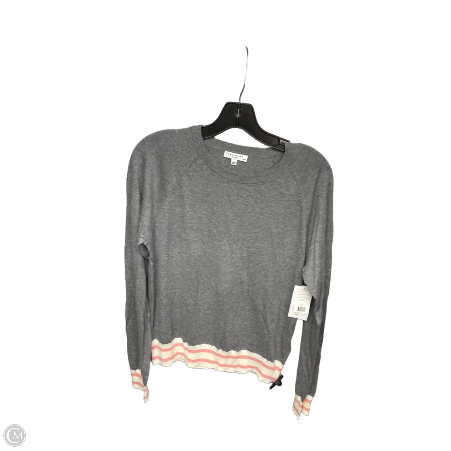 Sweater By Equipment In Grey, Size: M