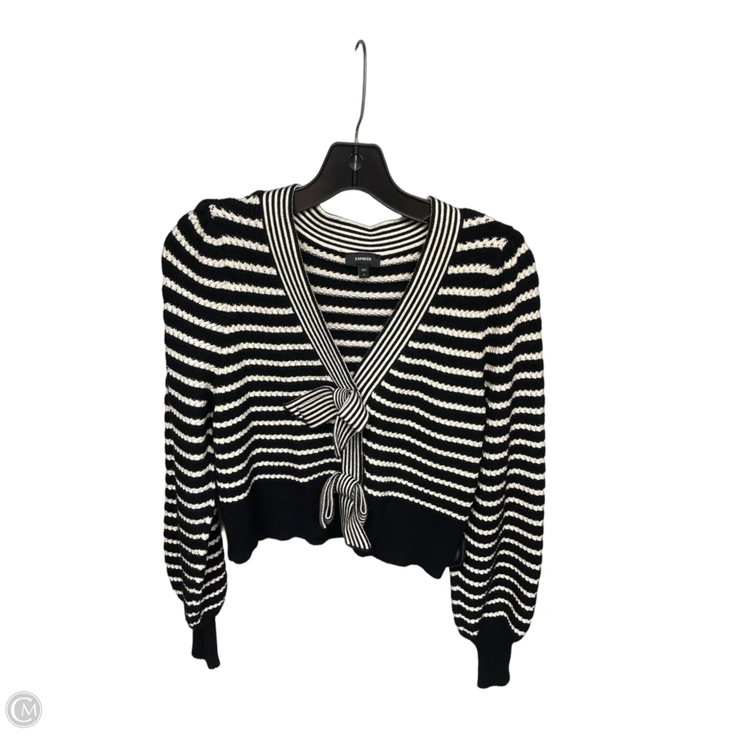 Cardigan By Express In Black & White, Size: S