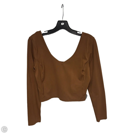Athletic Top Long Sleeve Crewneck By Lululemon In Brown