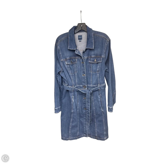 Dress Casual Midi By J. Jill In Blue Denim, Size: Xl