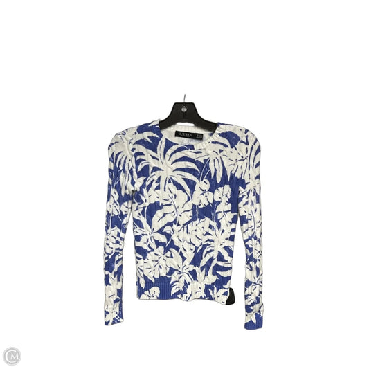 Sweater By Lauren By Ralph Lauren In Blue & White, Size: Xs