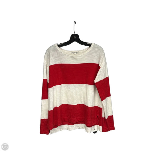 Top Long Sleeve By Clothes Mentor In Red & White, Size: M