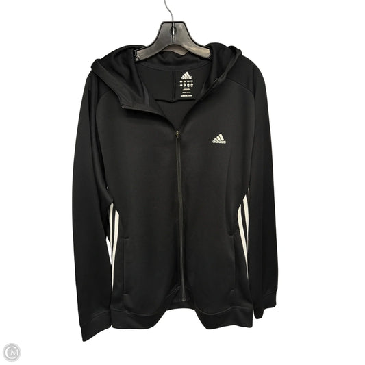 Athletic Sweatshirt Hoodie By Adidas In Black, Size: L