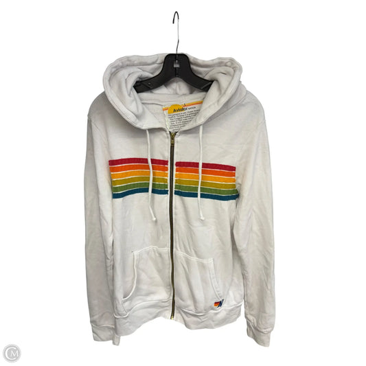 Sweatshirt Hoodie By Aviator Nation In White, Size: L