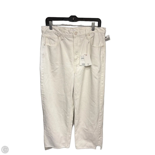 Jeans Wide Leg By Good American In White Denim, Size: 8