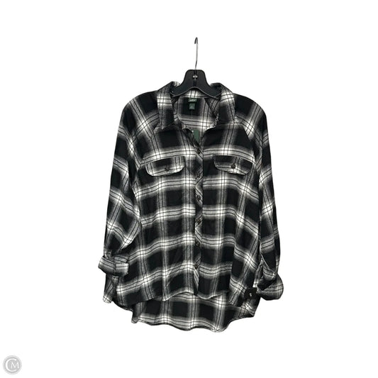 Top Long Sleeve By Wild Fable In Black & White, Size: M