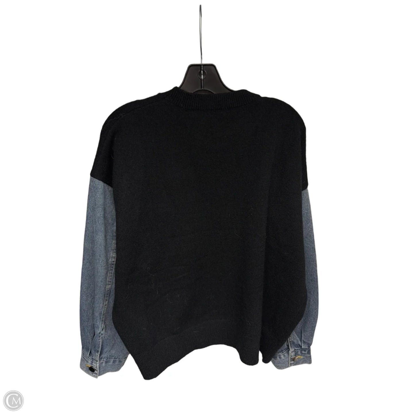Sweater By Grey Lab In Black & Blue, Size: L