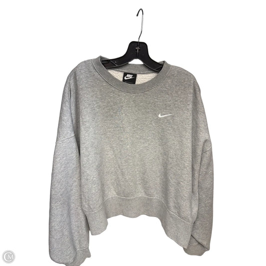 Athletic Sweatshirt Crewneck By Nike Apparel In Grey, Size: M