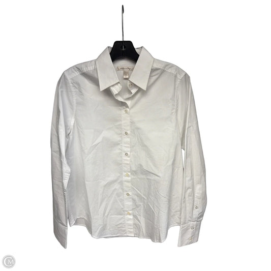 Top Long Sleeve By Banana Republic In White, Size: Xs