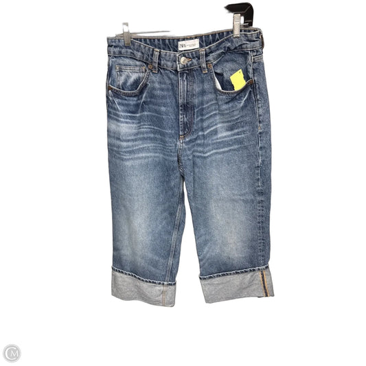 Jeans Wide Leg By Zara In Blue Denim, Size: 8