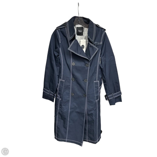 Coat Trench Coat By Clothes Mentor In Navy, Size: S