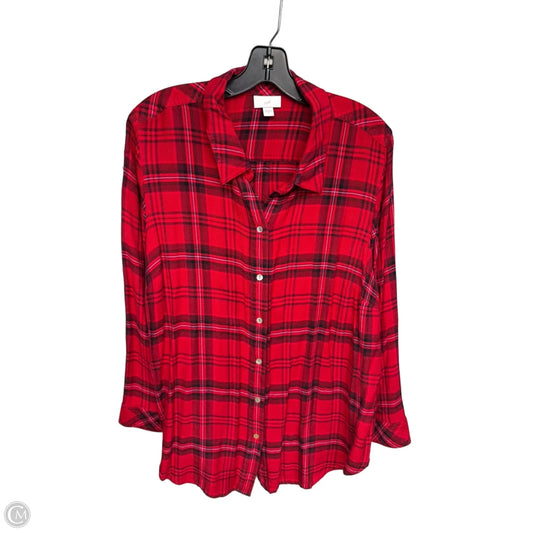 Top Long Sleeve By J. Jill In Red, Size: Xl