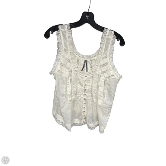 Top Sleeveless By Anthropologie In Cream, Size: L