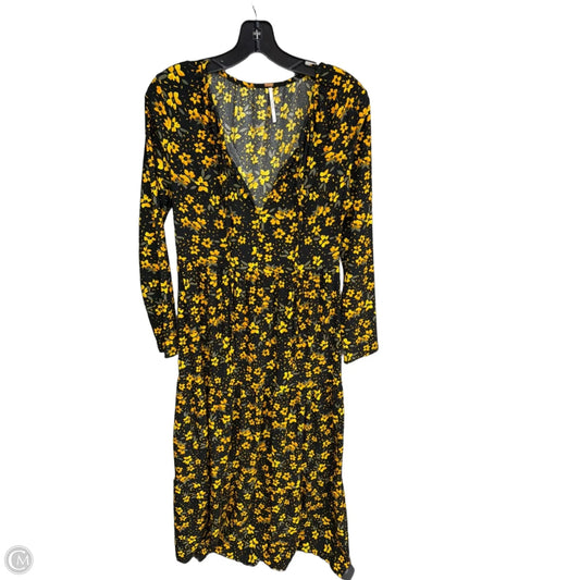 Dress Casual Maxi By Free People In Black & Yellow, Size: S