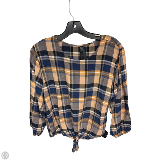 Top Long Sleeve By Liverpool In Blue & Orange, Size: Xs