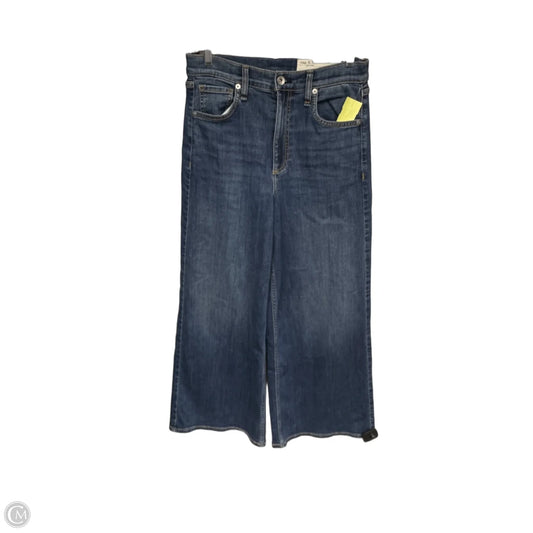 Jeans Wide Leg By Rag And Bone In Blue Denim, Size: 2