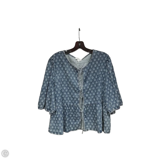 Top Short Sleeve By Evereve In Blue, Size: Xl