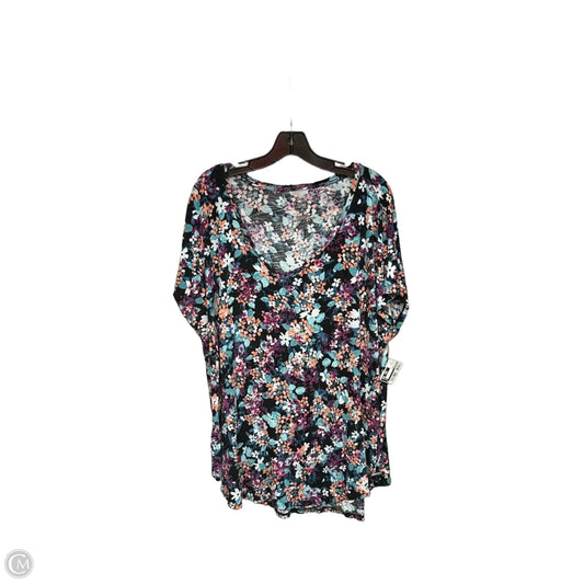 Top Short Sleeve Basic By Maurices In Floral Print, Size: 22